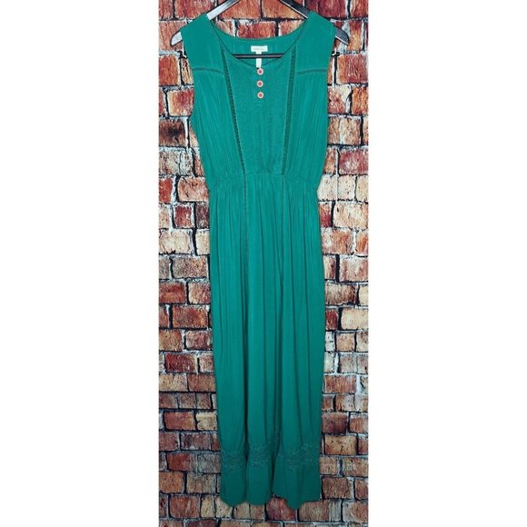Matilda Jane Women’s Green Medium Down In The Valley Sleeveless Lace Maxi Dress - Picture 2 of 7